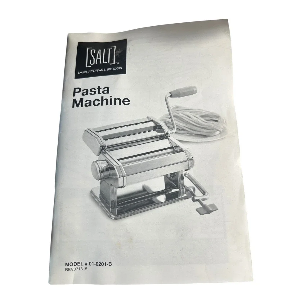 SALT Manual Pasta Machine 01-0201-B Chrome Steel Spaghetti Fettuccine Maker Box